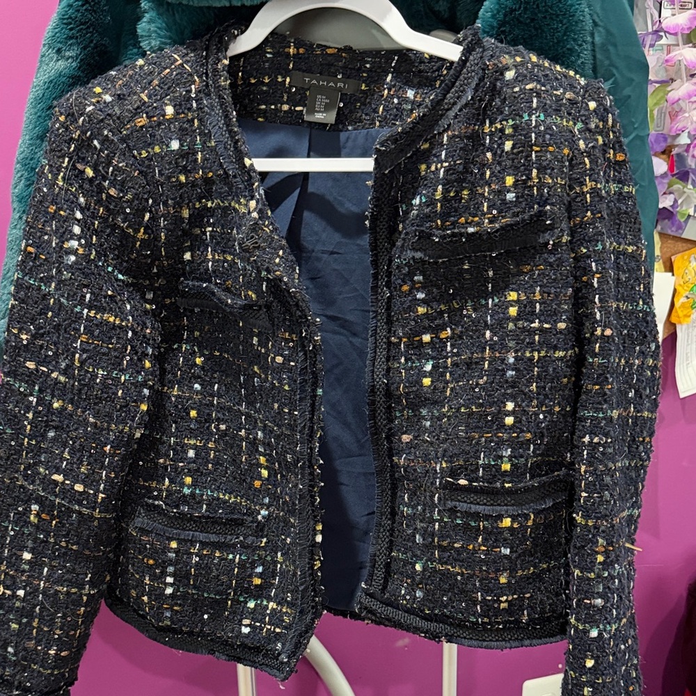 Tahari Multicolor Tweed Blazer